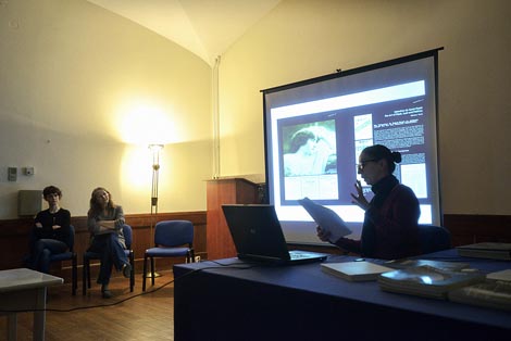 predstavljačice Jelena Mihelčić, Maja Đurinović i Katja Šimunić na promociji knjige Feminine Futures