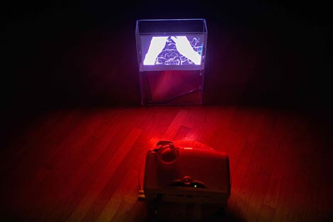 Multimedijalna koliba i Play / Pause – Paint Film, Müller: Stidljivost drveća, autori: Dubravko Mihanović Šimičić, Michaela Müller, Zrinka Šimičić Mihanović, Filip Šovagović, foto: Jasenko Rasol